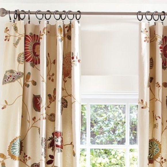 Pottery Barn 50" x 96" Margaritte crewel embroidery linen cotton curtain panel - Picture 1 of 9